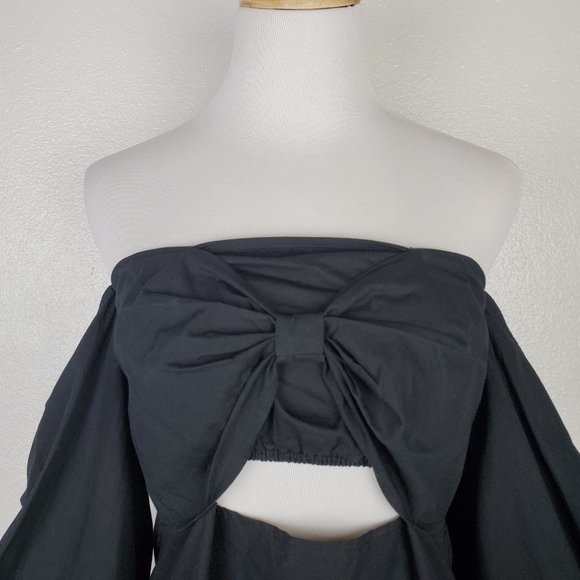 NWT MLM Label Off-Shoulder Cutout Top Black - Picture 3 of 10